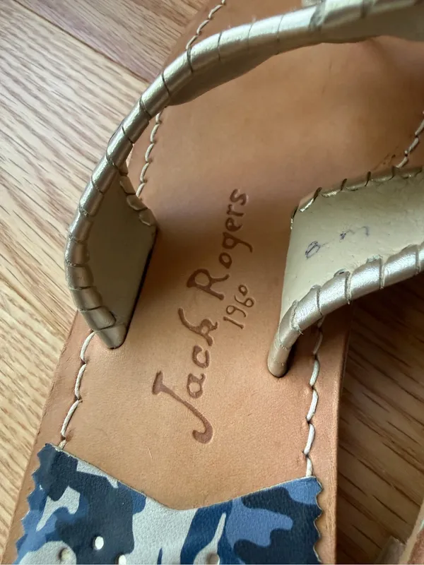Jack Rogers Original Jack Sandal in Blue Camo Flip Flop Flat Beach - Size 8 - Image 6