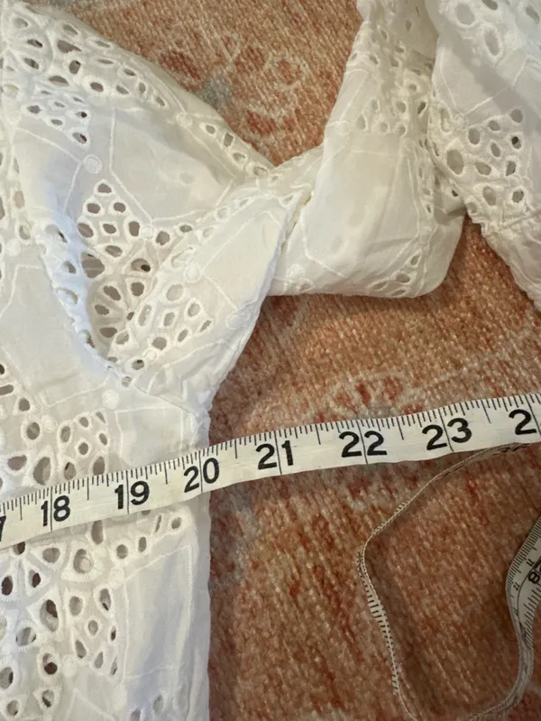 STILLWATER THE EYELET CROP FAVORITE SHIRT white lace cotton size S boho western - Image 5