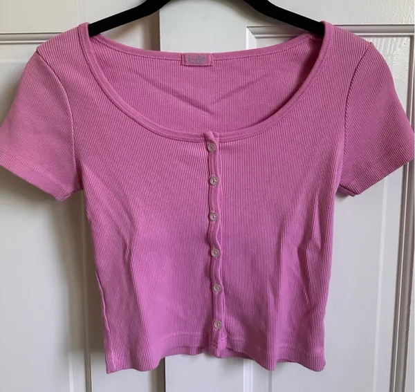 Brandy Melville Bubblegum Pink Zelle Top - Image 2