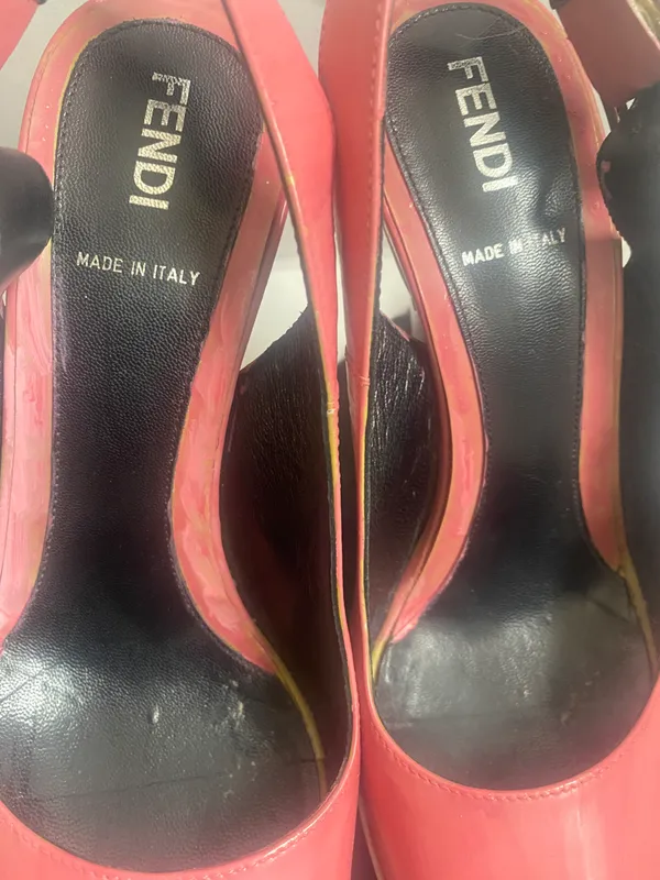 Platform Peep Toe High Heels Pink/White Made in Italy Women’s shoe size 36 - Image 3