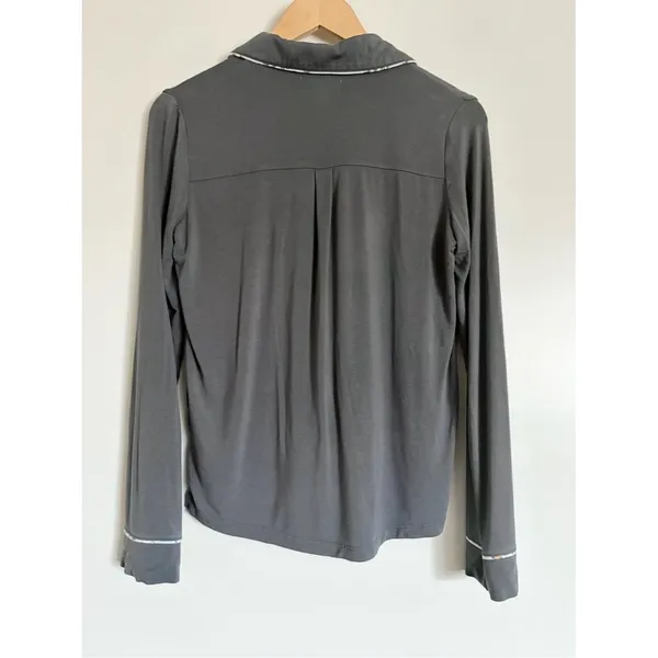 PJ Salvage Grey Pajama Set Pants & Long Sleeve Top Supersoft Cozy Sleepwear XS - Image 8