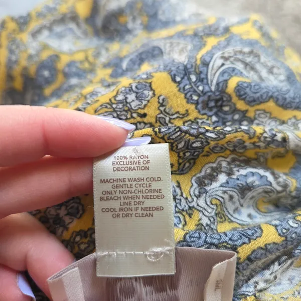 LOFT Outlet Yellow and Gray Peasant Blouse - Image 8