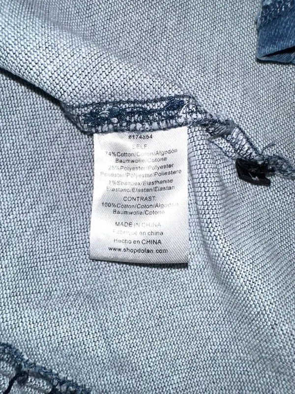Anthropologie Dolan Left Coast Denim-Knit Shirting Twofer Top LARGE - Image 6