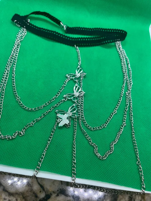 Sexy Multilayer Tassel Butterflys Leg Chain for Women - Image 2
