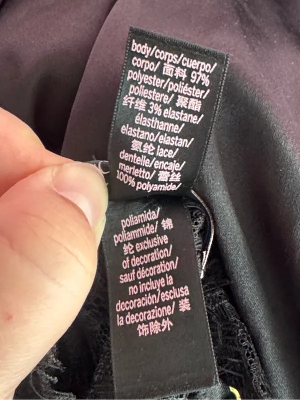 Victoria’s Secret Very Sexy Lace Satin Babydoll Slip Dress Chemise Black Large - Image 5