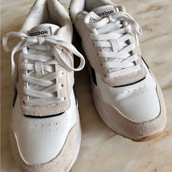 REEBOK Suede & Leather Classic Harman Double Sneakers Cream/Grey/Black‎ Size 8.5 - Image 5