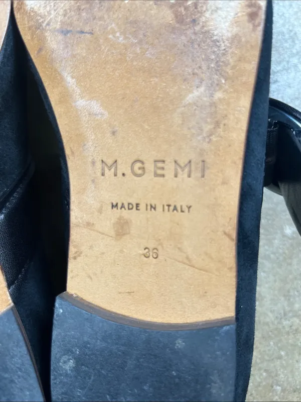 M. Gemi Adelina Black Genuine Suede and Leather Buckle Mary Jane Size: 36 (US 6) - Image 7