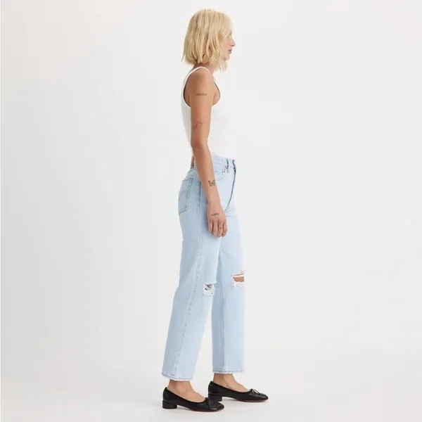 Levi’s Ribcage Straight Ankle Distressed Light Wash Jeans 26 - Image 2
