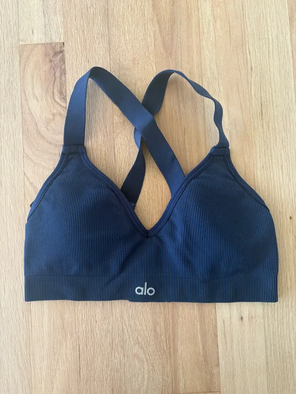 Alo Yoga Navy Seamless Ribbed Set - Image 8