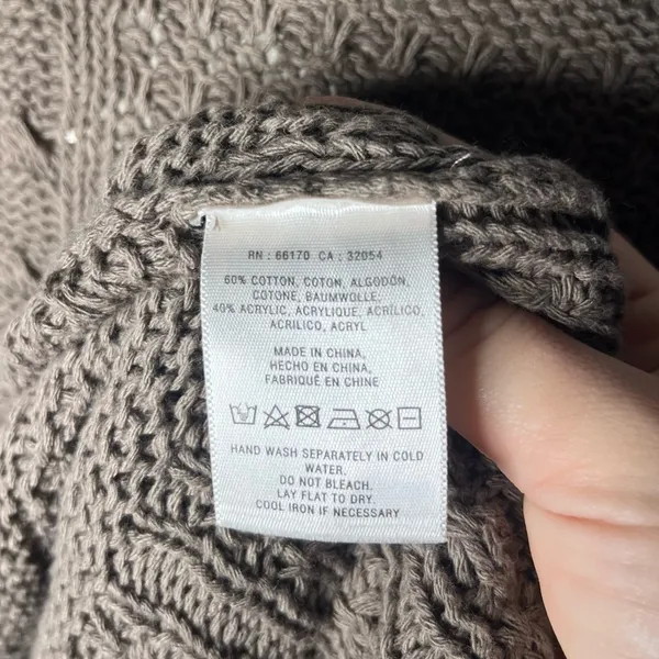 Angel of the North Anthropologie Brown Romi Cable Longline Open Front Cardigan - Image 10