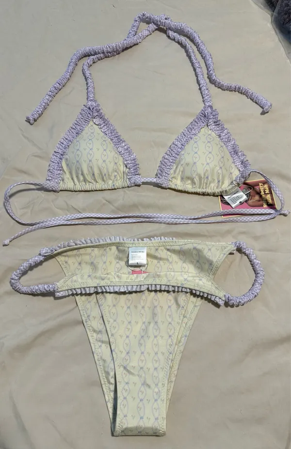 Strawberry Milk Mob Limoncello Bikini Set Medium Top/Large Bottom Purple - Image 5