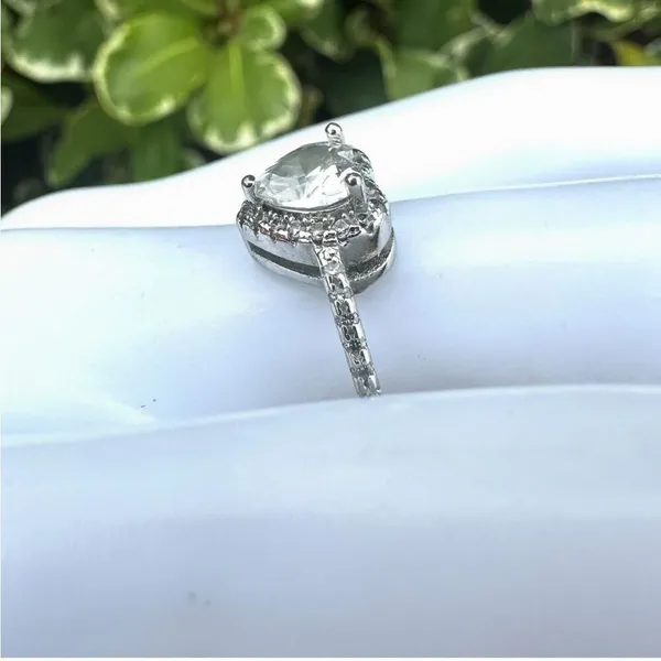 19K GP Heart-Cut CZ Engagement-Style Ring - Image 2