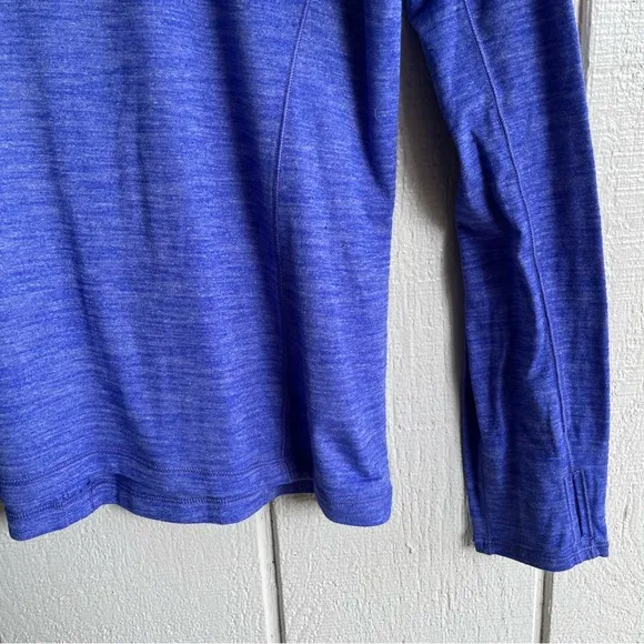 Lululemon On The‎ Run Long Sleeve T Shirt Heathered Sapphire Blue - Image 3