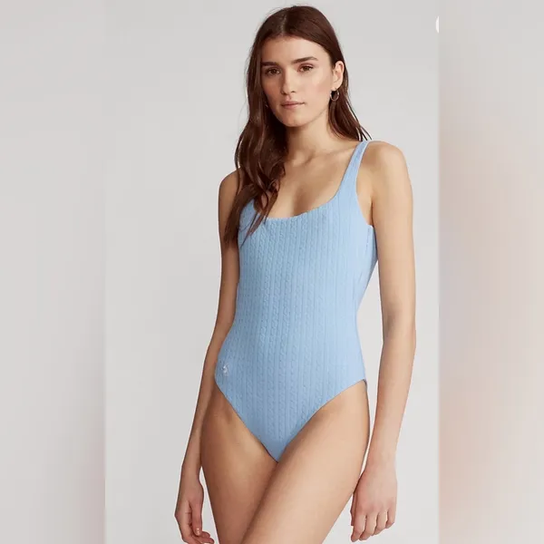 Ralph Lauren Cable Knit One-Piece Swimsuit size‎ Small - Image 2