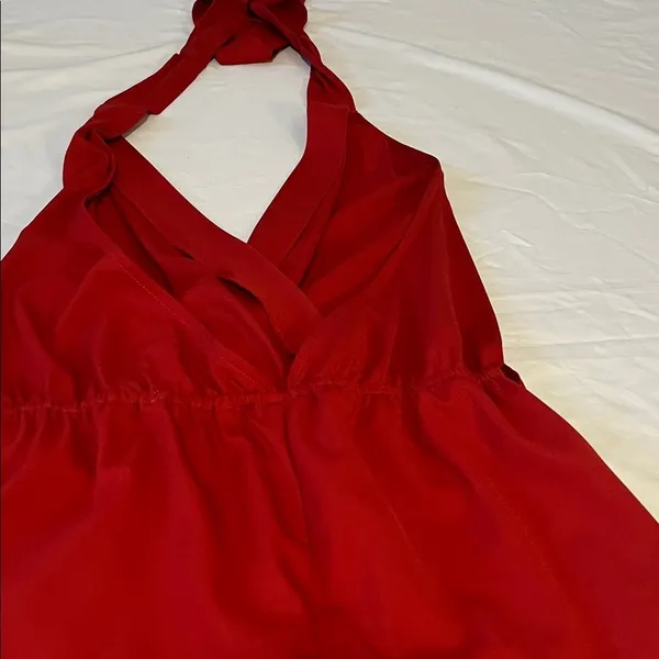 Hot & Delicious Red Halter Tie-Back One-Piece Romper - Image 7