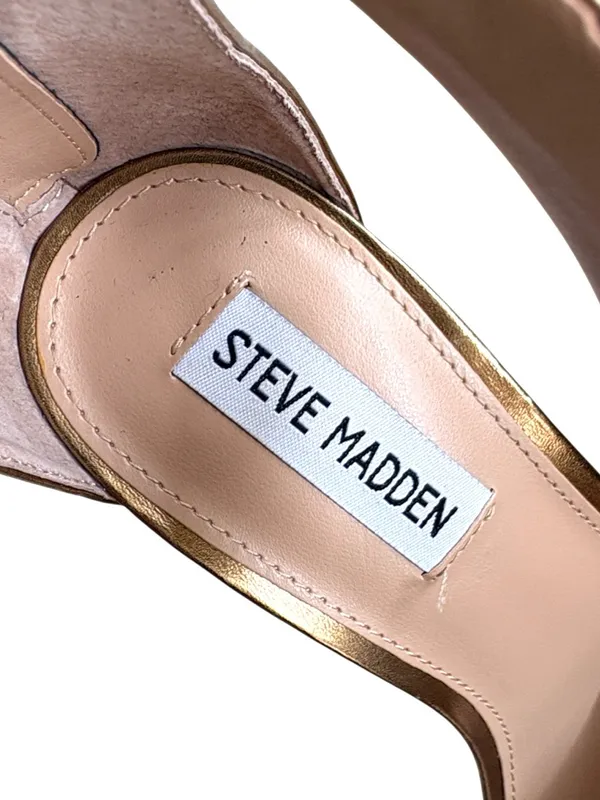 Like New Steve Madden Partay Heels Gold Size 7.5 - Image 3