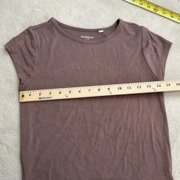 PS Basics by Pacsun Nicole Baby Short Sleeve Crew Neck Brown T-Shirt Medium Y2K - Image 8