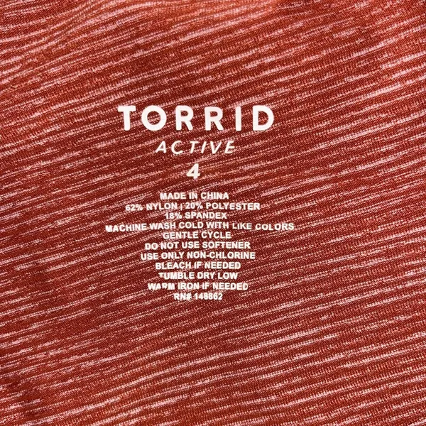 Torrid Active Sz 4 Pink & Red Elastic Waist Performance Crop Leggings w/ Pockets - Image 4