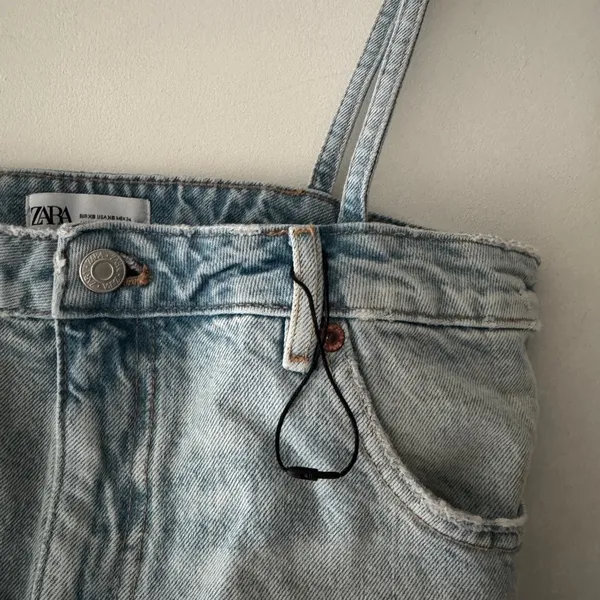 Zara Trf‎ Skirt Style Denim Crop Top - Image 4