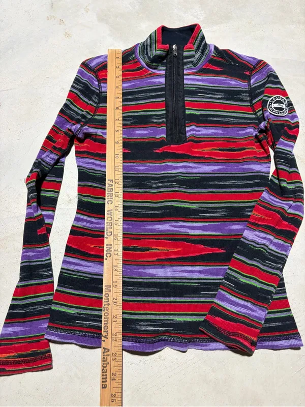 Vintage Lauren Ralph Lauren active Multicolor Stripe Half-Zip Top medium - Image 6