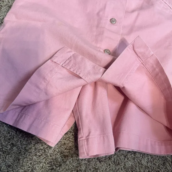 VTG LIZSPORT Peach Skort mini skirt button front‎ golf 100% cotton Sz 10 - Image 2