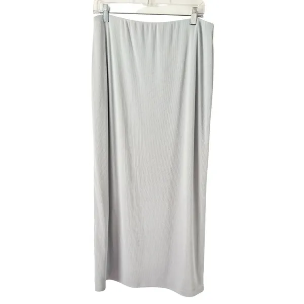 Abercrombie & Fitch Baby Blue Ribbed Pull On Maxi Skirt Size Large Stretchy - Image 2