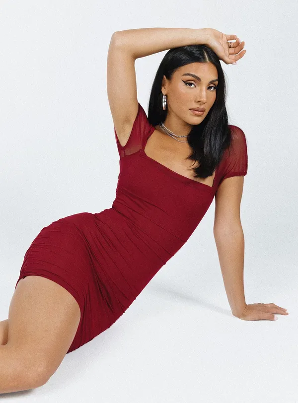 Princess Polly Charvi Mini Dress Red - Image 2