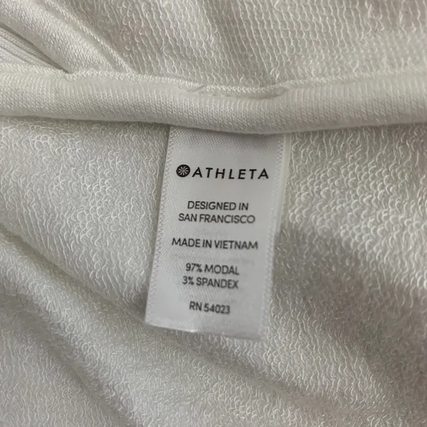 ATHLETA Women's‎ White Sleeveless Cardigan Size Small Drape Front Athleisure - Image 7