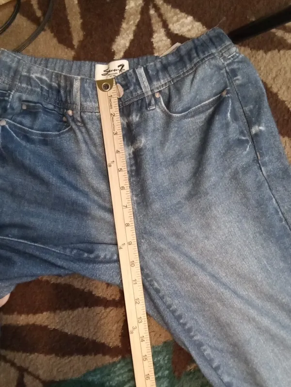Seven7 Women's Wide Leg Illusion Denium Jean Stretchy Mid Rise Womens Xs - Image 10