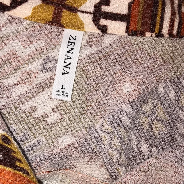 ZENANA boho button down shacket size large - Image 3