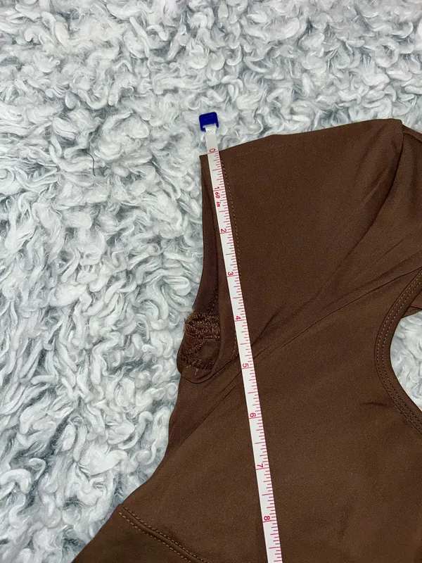 SheIn NWOT Brown Twist Open Back Square Neck Active Top - Image 6