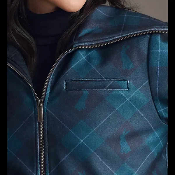Maeve Blue Bomber Jacket with Structured Design - Image 3