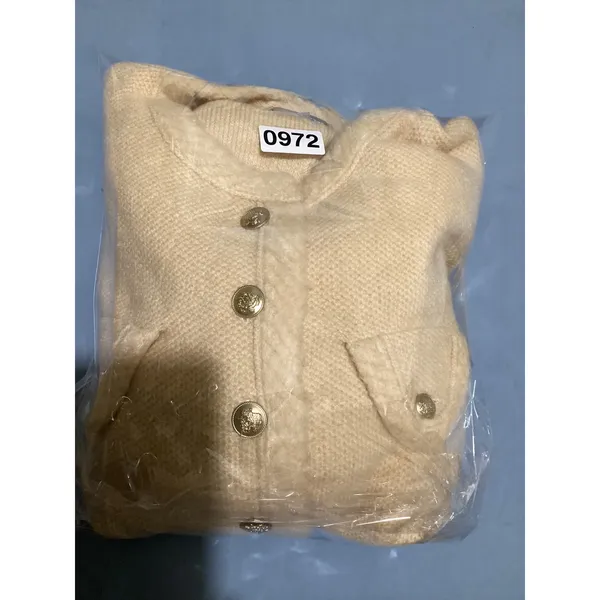 J.Crew Emilie Patch-Pocket Lady Cardigan Sweater Cream Gold Button CB931 Medium - Image 9