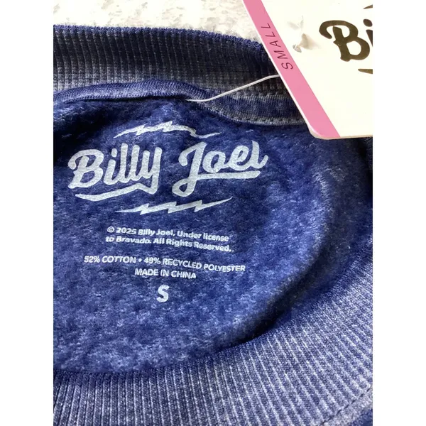 Billy Joel Piano‎ Man Graphic Sweatshirt Powder Blue Burnout Wash Small.. - Image 3