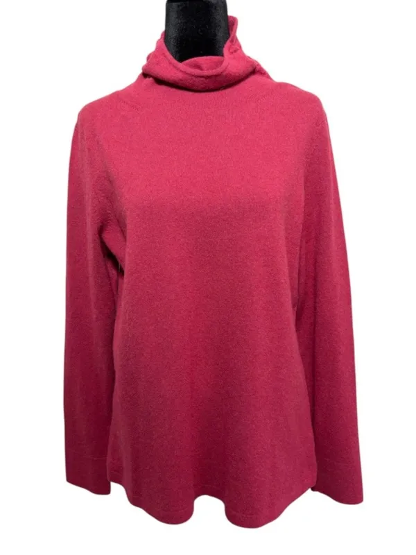 Nordstrom 100% Cashmere Mock Neck Sweater Red Burgundy - Image 2