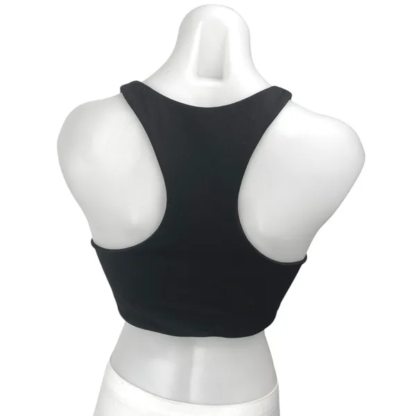 Quince Black Sleeveless Racerback Cami Yoga Gym Sports Bra Crop Tank Top Size M - Image 2