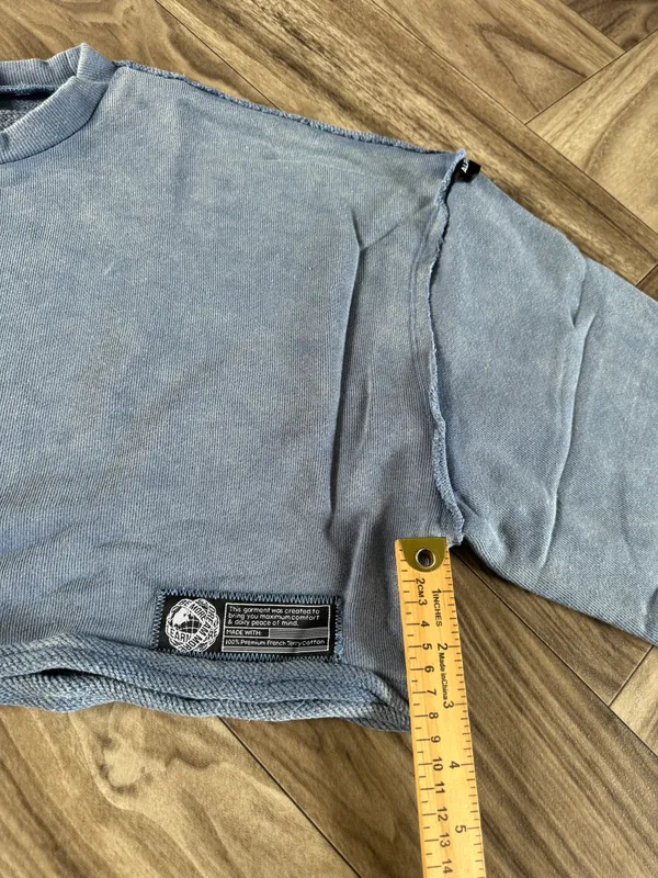 Alphalete Women's Terry Oversized Crop Pullover - Celestial Blue , Size Large - Image 4