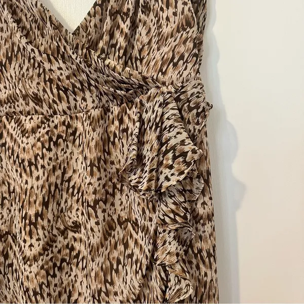 Bardot Ellie Faux Wrap Chiffon Dress Animal Python Print - Image 7
