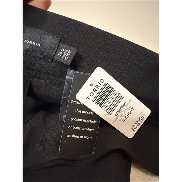 Torrid Studio NWT Tailored Twill Wide Leg High Rise Pants in Deep Black 14 S - Image 4