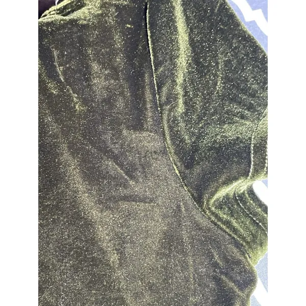 Jonathan Martin Dress Juniors 9 Green Velvet Mini Shift VTG 90s Grunge USA Glam - Image 6