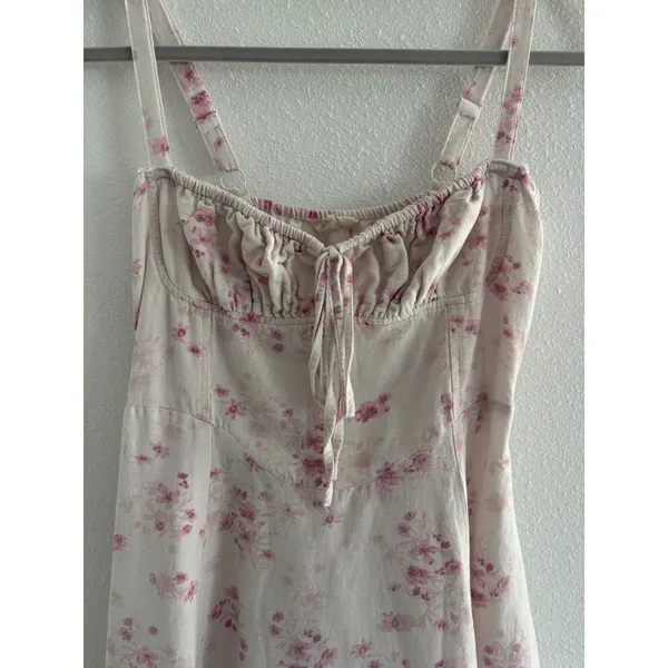 Sim & Sam Midi Dress Womens Medium Floral Sweetheart Preppy‎ Coquette Milkmaid - Image 3