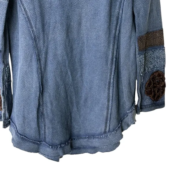 Free People You Don't Own Me Henley Thermal Sweater M boho - Image 6
