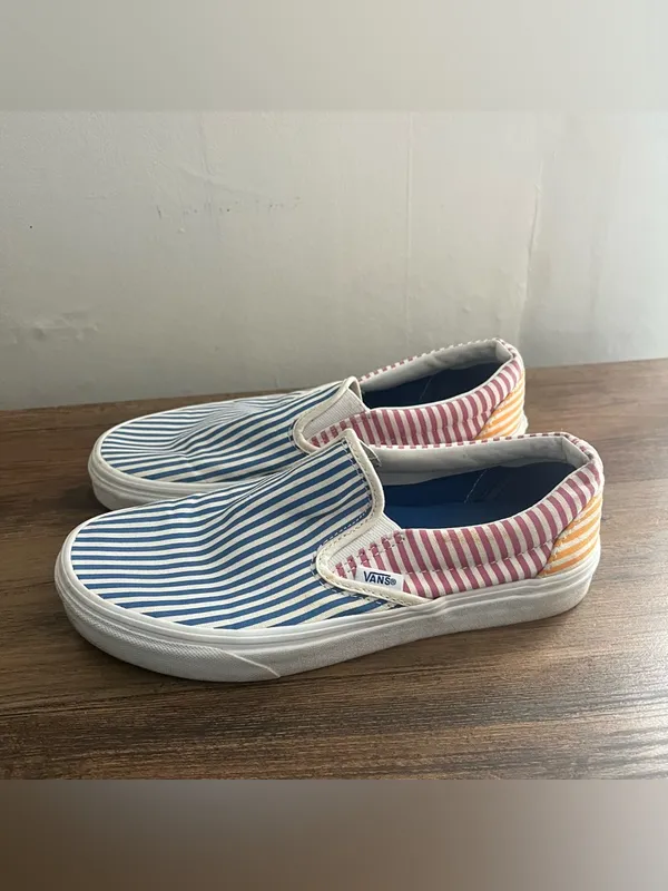 Vans Classic Slip-On Deck Club Mix Stripes Shoes Size 8 - Image 2