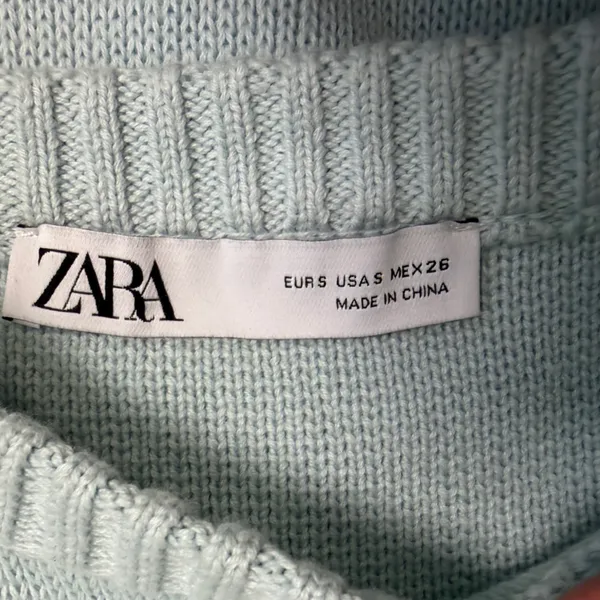 Zara Vest Blue Sweater Vest Tank Top Fall Chunky Preppy‎ Academia - Image 3