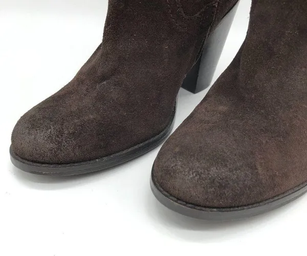 MIA Womens Boots Knee High Block Heel Suede Zipper Brown Size 6 - Image 5