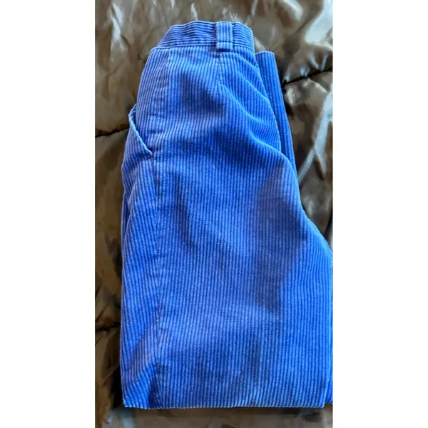 Francis Ferent Brussels Vintage Blue Corduroy Pleated Tapered Pants Sz small - Image 8