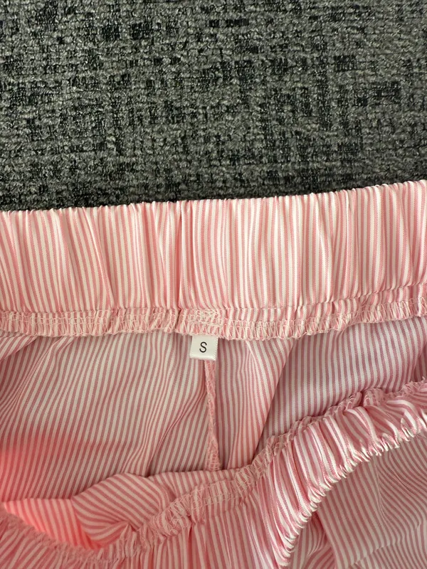 Brandy Melville Pink And White Striped Shorts - Image 3