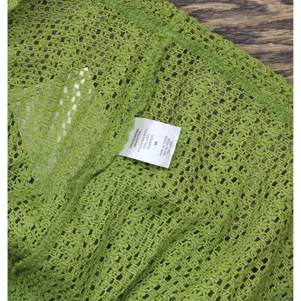 NWT Miken Womens Crochet Cover-Up Tank Swim I2417K711 Woodbine Green M - Image 8