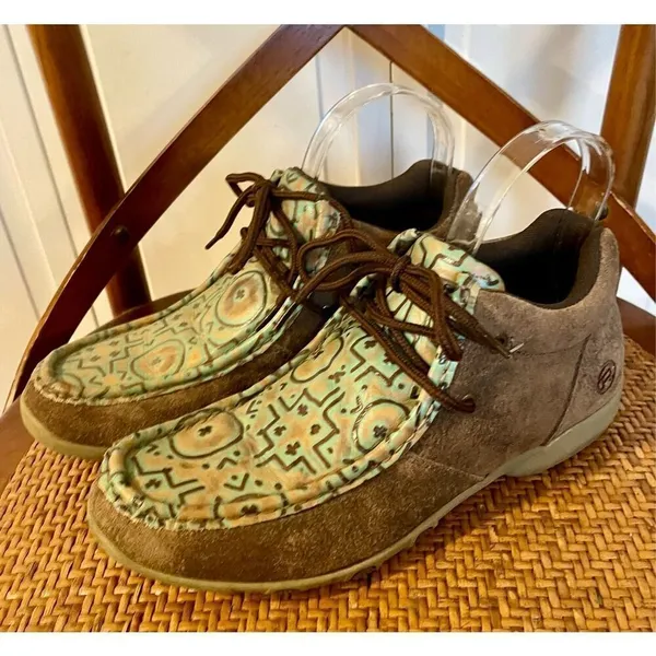 Roper leather mosaic printed booties size 8 Brown - Image 5