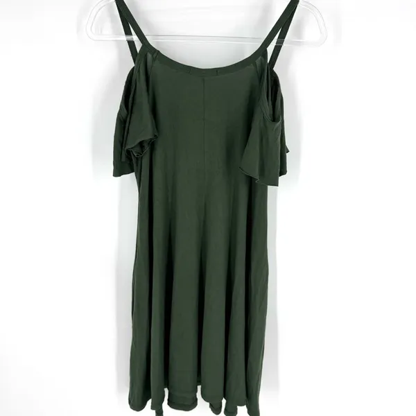 Robin‎ Piccone Cold Shoulder Mini Dress with Pockets Green Size Small - Image 3